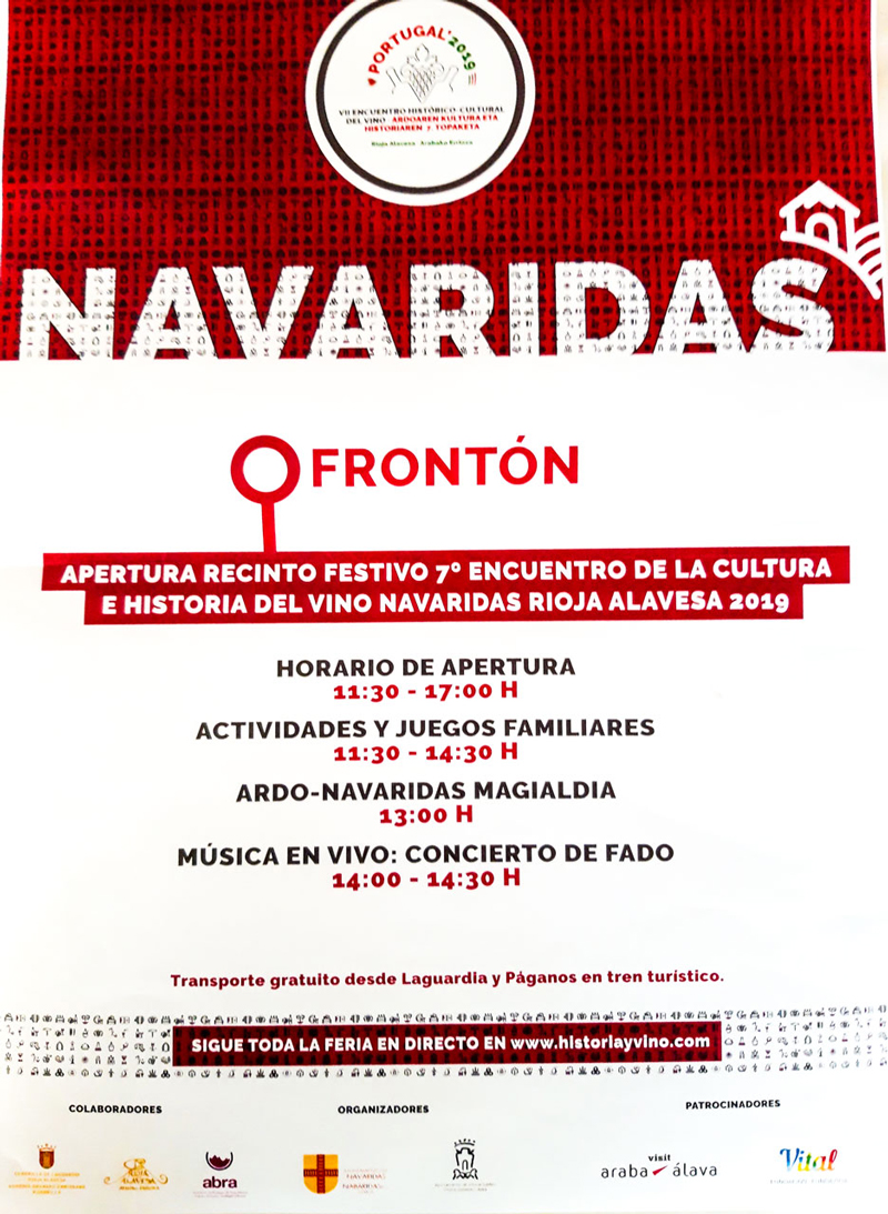 Cartel para la Apertura del Recinto Festivo del Encuentro de la Cultura e Historia del Vino de Navaridas